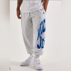 JORDAN Grey Sweatpants with Blue Graphic